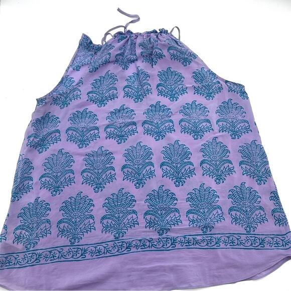 Anthropologie HD in Paris 100% Silk Panorama Batik Print Top - SIZE 8 - Picture 6 of 14